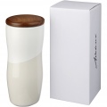 Double-walled ceramic tumbler Reno 370 ml, White