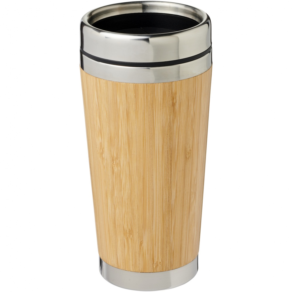 Logo trade promotional gift photo of: Bambus 450 ml tumbler with bamboo outer