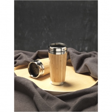 Logotrade promotional product picture of: Bambus 450 ml tumbler with bamboo outer