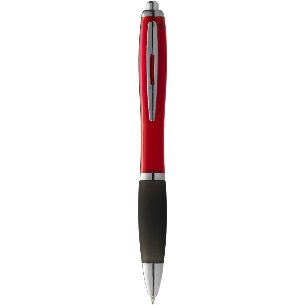 Logo trade promotional items image of: Nash ballpoint pen coloured barrel and black grip