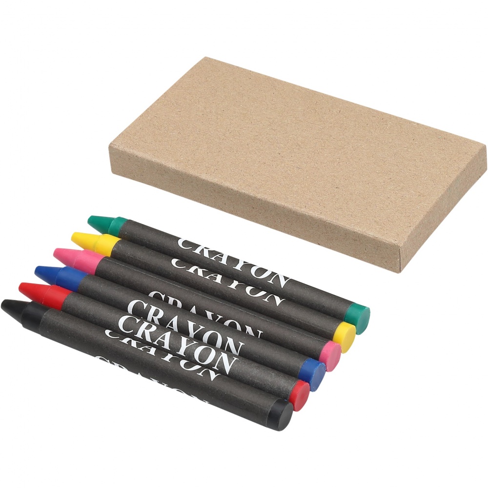 Logo trade business gifts image of: Ayo 6-piece coloured crayon set