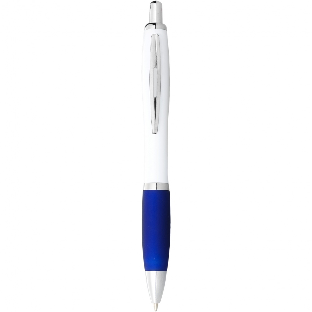 Logotrade advertising product image of: Nash ballpoint pen with white barrel and coloured grip