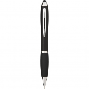 Logo trade advertising products picture of: Nash coloured stylus ballpoint pen with black grip