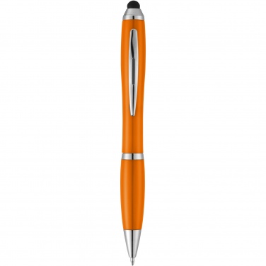 Logo trade promotional merchandise image of: Nash stylus ballpoint pen with coloured grip