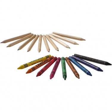 Logo trade promotional giveaways picture of: Lucky 19-piece coloured pencil and crayon set