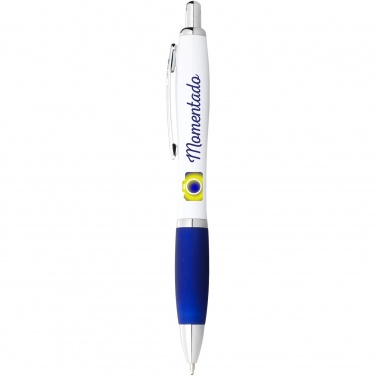 Logotrade promotional product image of: Nash ballpoint pen white barrel and coloured grip