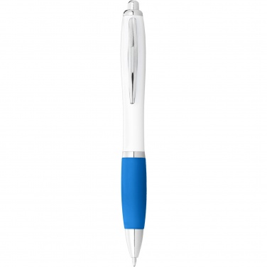 Logotrade business gift image of: Nash ballpoint pen white barrel and coloured grip