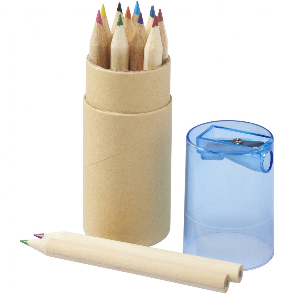 Logo trade promotional giveaways picture of: Hef 12-piece coloured pencil set with sharpener