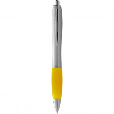 Logotrade business gift image of: Nash ballpoint pen silver barrel and coloured grip