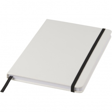 Logo trade advertising products picture of: Spectrum A5 white notebook with coloured strap