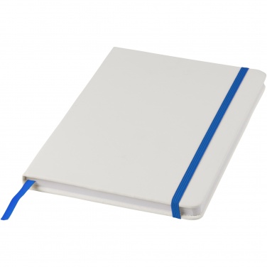 Logo trade promotional products image of: Spectrum A5 white notebook with coloured strap