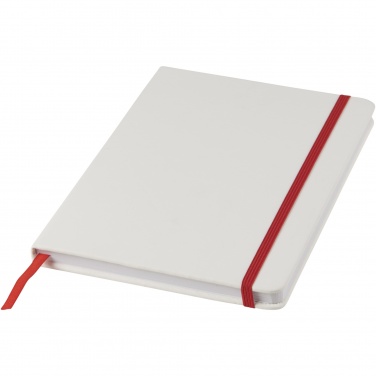 Logotrade business gift image of: Spectrum A5 white notebook with coloured strap