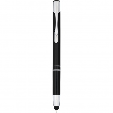 Logo trade promotional giveaways image of: Moneta anodized aluminium click stylus ballpoint pen