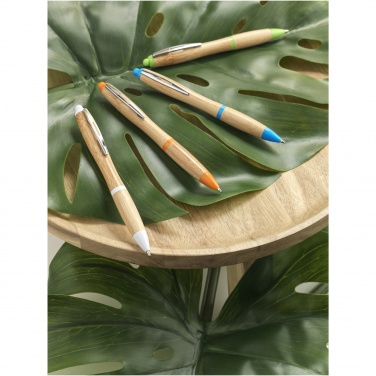 Logo trade promotional giveaway photo of: Nash bamboo ballpoint pen