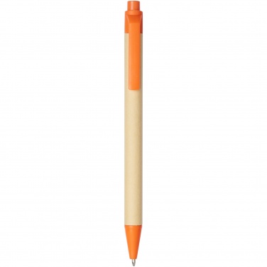 Logo trade promotional merchandise picture of: Berk recycled carton and corn plastic ballpoint pen