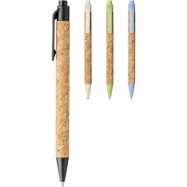 Logo trade promotional merchandise image of: Midar cork and wheat straw ballpoint pen