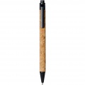 Midar cork and wheat straw ballpoint pen, Natural / Solid black