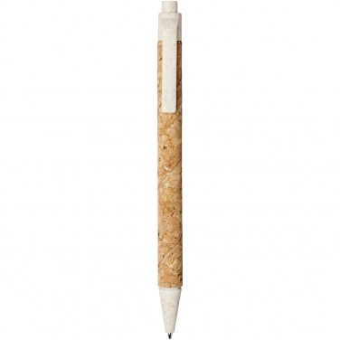 Logo trade advertising product photo of: Midar cork and wheat straw ballpoint pen