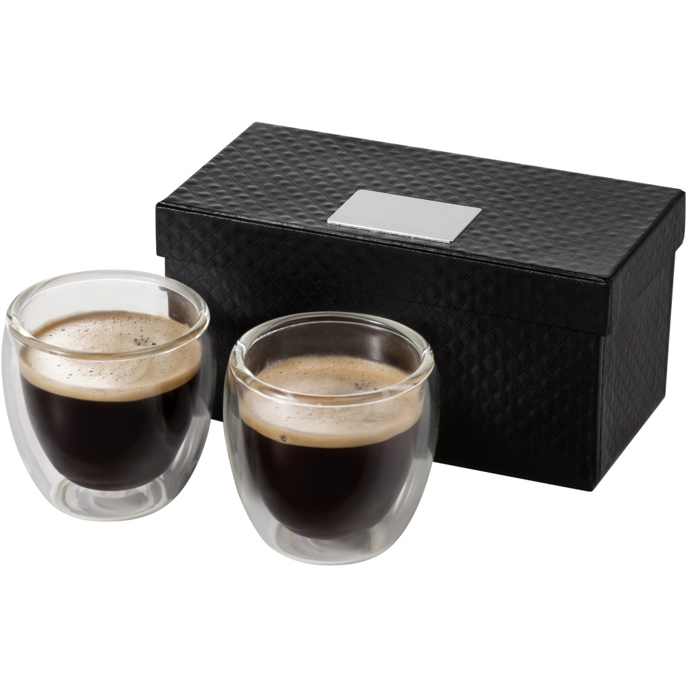 Logo trade advertising products image of: Boda 2-piece glass espresso cup set