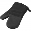 Maya oven gloves with silicone grip, Shiny black / Solid black