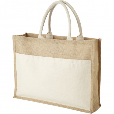 Logo trade promotional giveaway photo of: Mumbay cotton pocket jute tote bag 18L