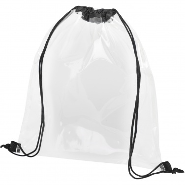 Logo trade promotional gifts image of: Lancaster transparent drawstring bag 5L