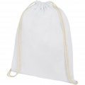 Oregon 100 g/m² cotton drawstring bag 5L, White