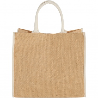 Logo trade promotional merchandise photo of: Harry coloured edge jute tote bag 25L