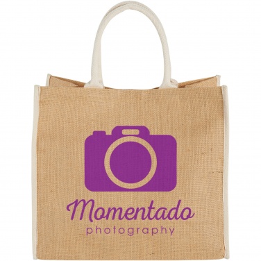 Logotrade promotional product picture of: Harry coloured edge jute tote bag 25L