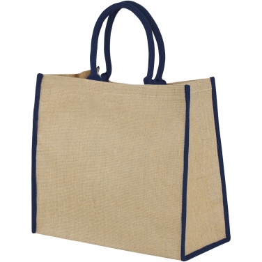 Logo trade corporate gifts picture of: Harry coloured edge jute tote bag 25L