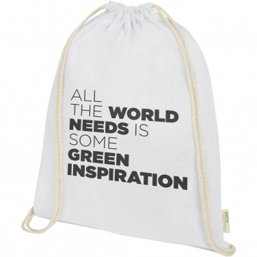 Logo trade promotional items picture of: Orissa 100 g/m² organic cotton drawstring bag 5L