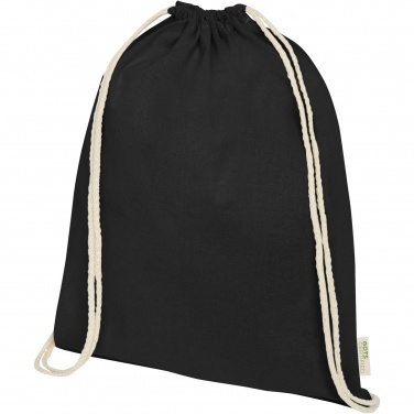 Logotrade promotional gift image of: Orissa 100 g/m² organic cotton drawstring bag 5L