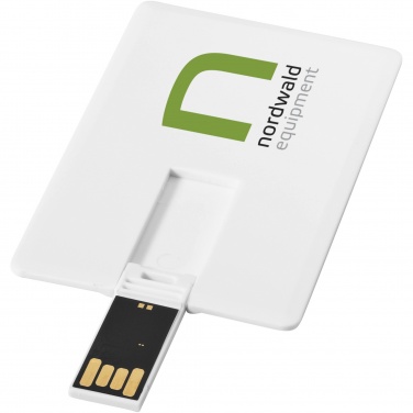 Logo trade promotional merchandise photo of: Slim card-shaped 2GB USB flash drive