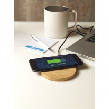 Logo trade promotional merchandise photo of: Essence 5W bamboo wireless charging pad