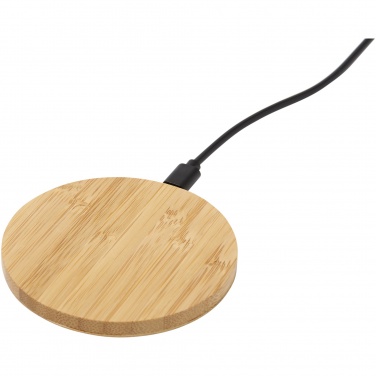 Logo trade promotional merchandise image of: Essence 5W bamboo wireless charging pad