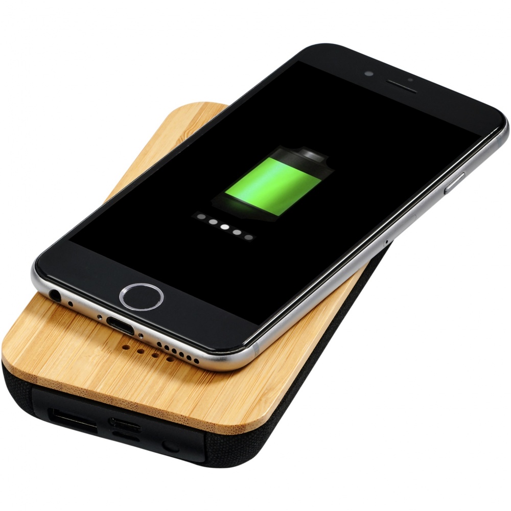 Logotrade promotional merchandise picture of: Future 6000 mAh bamboo/fabric wireless power bank