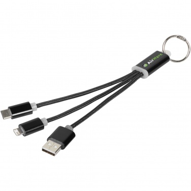 Logotrade promotional giveaways photo of: Metal 3-in-1 charging cable with keychain