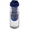 H2O Active® Base 650 ml flip lid sport bottle & infuser, Transparent / Blue