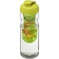 H2O Active® Base 650 ml flip lid sport bottle & infuser, Transparent / Lime