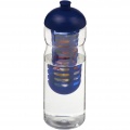 H2O Active® Base 650 ml dome lid sport bottle & infuser, Transparent / Blue