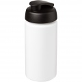 Baseline® Plus grip 500 ml flip lid sport bottle, White / Solid black