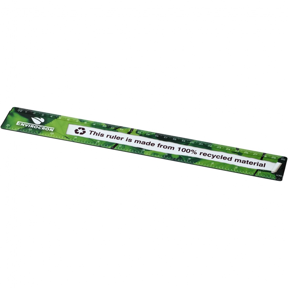 Logo trade business gifts image of: Terran 30 cm ruler from 100% recycled plastic