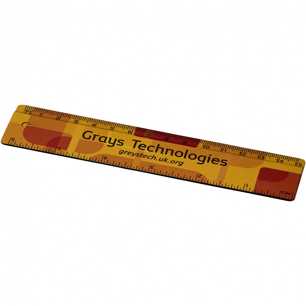 Logo trade promotional giveaways picture of: Terran 15 cm ruler from 100% recycled plastic