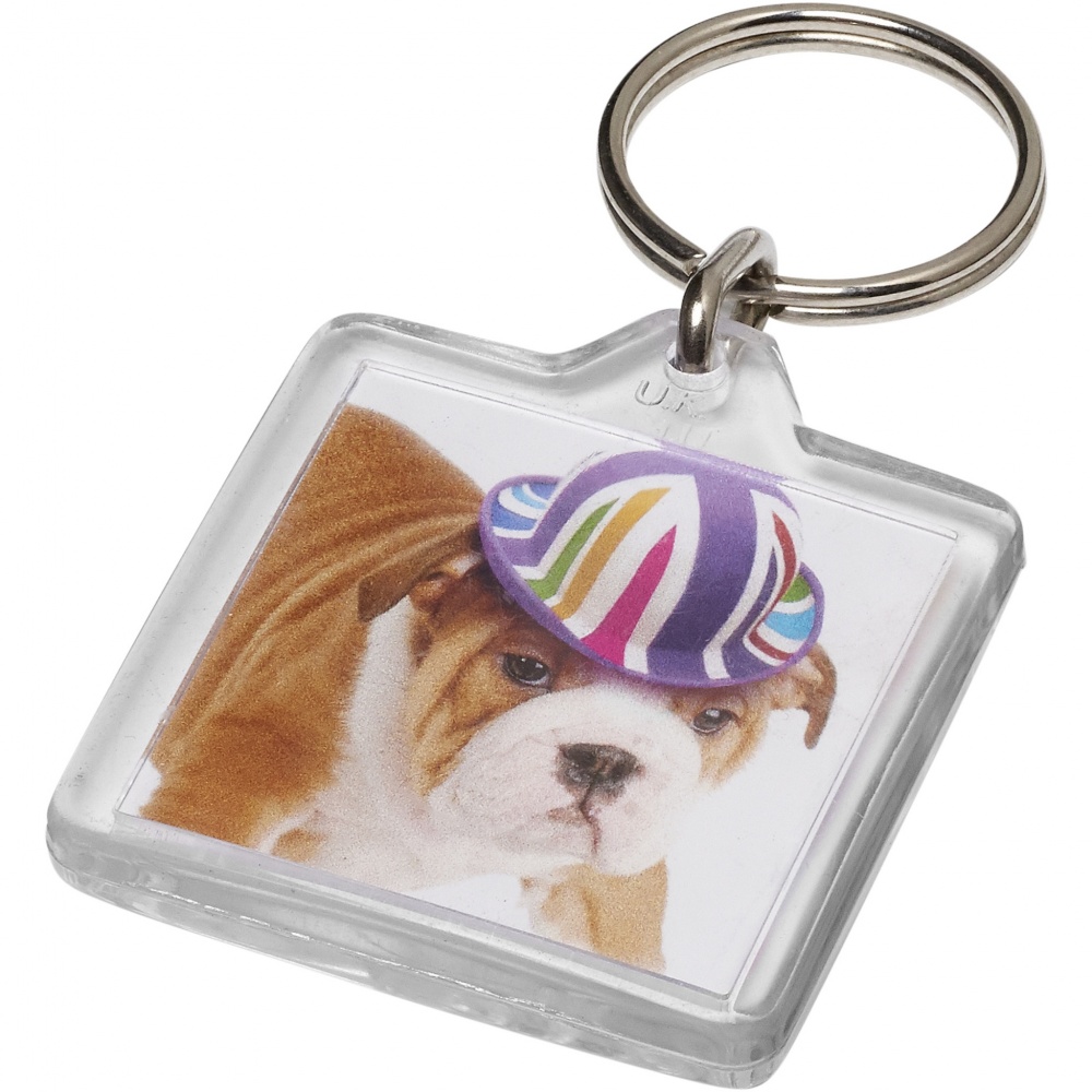 Logo trade promotional merchandise picture of: Vial U1 square keychain