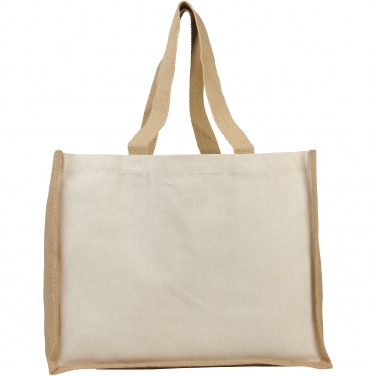 Logo trade corporate gift photo of: Varai 320 g/m² canvas and jute shopping tote bag 23L