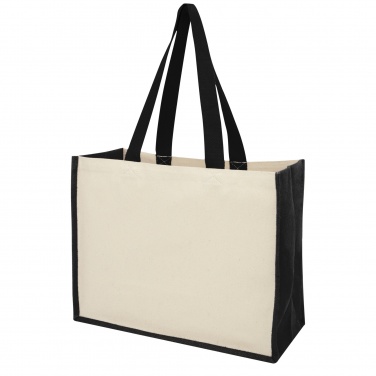 Logo trade corporate gift photo of: Varai 320 g/m² canvas and jute shopping tote bag 23L