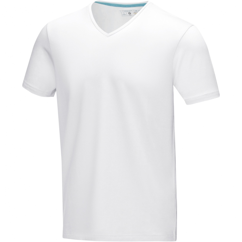 Logo trade corporate gifts picture of: Kawartha short sleeve men's organic V-neck t-shirt