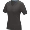 Kawartha short sleeve women's organic V-neck t-shirt, Storm grey