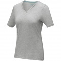 Kawartha short sleeve women's organic V-neck t-shirt, Grey melange