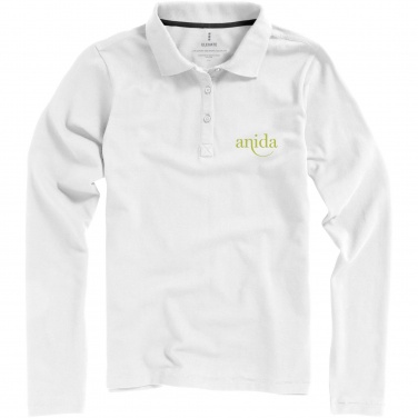 Logo trade corporate gifts image of: Oakville long sleeve women's polo